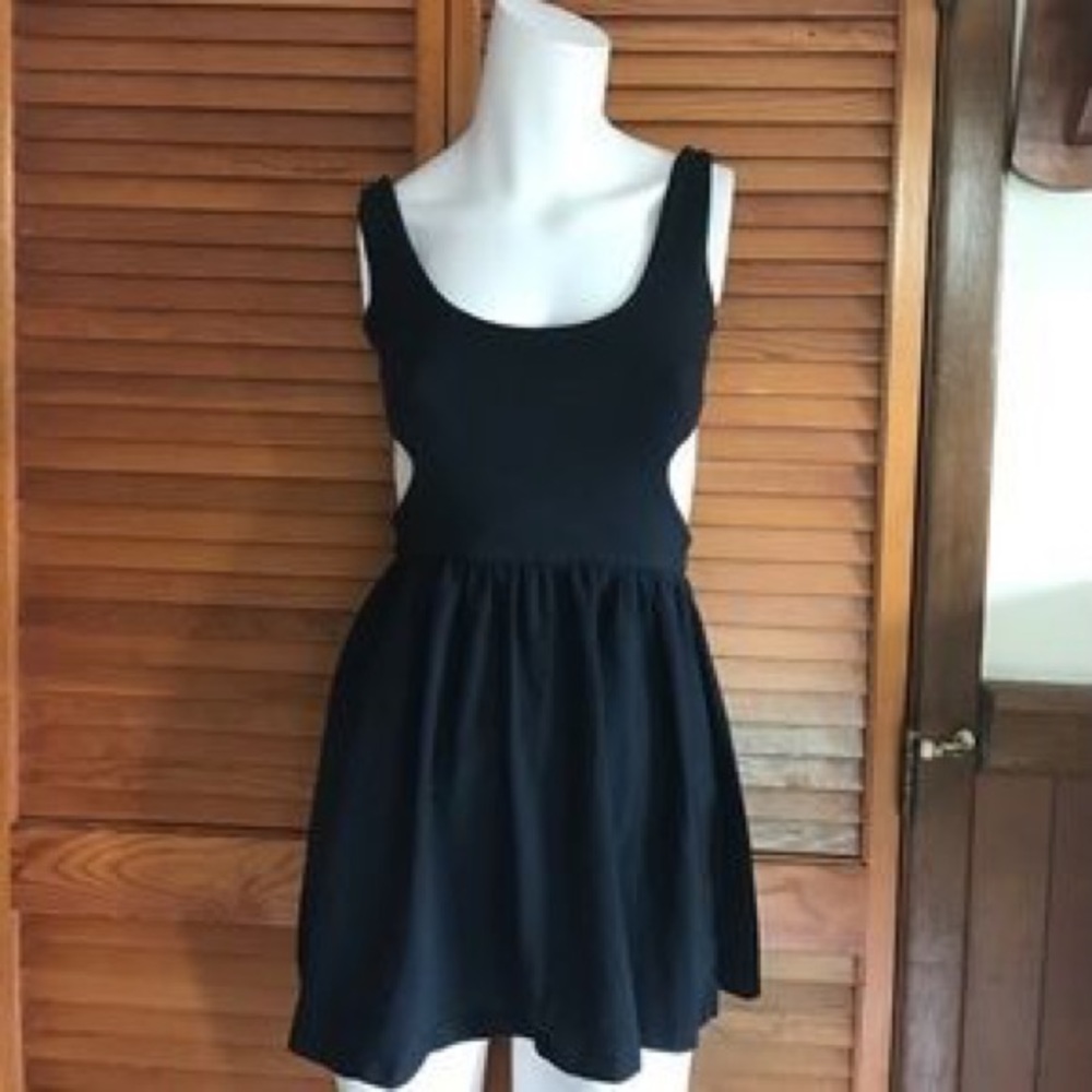 Brandy Melville Black Cutout Skater Dress